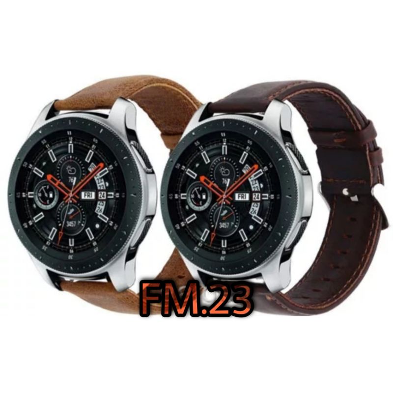 STRAP TALI JAM TANGAN KULIT LEATHER ASLI WATCH BAND SAMSUNG GALAXY WATCH 46MM ACC JAM SMARTWATCH