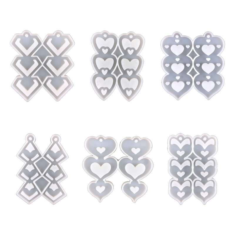 Siy Cetakan Resin Epoksi Bentuk Hati Bahan Silikon Untuk Perhiasan Anting Wanita