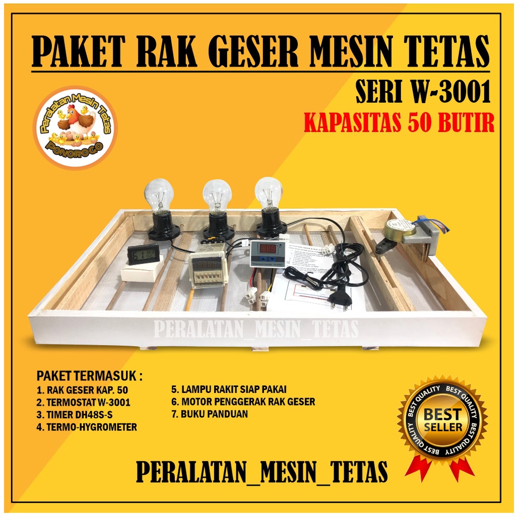 Paket Rak Geser Full Otomatis Kapasitas 50 Butir Telur