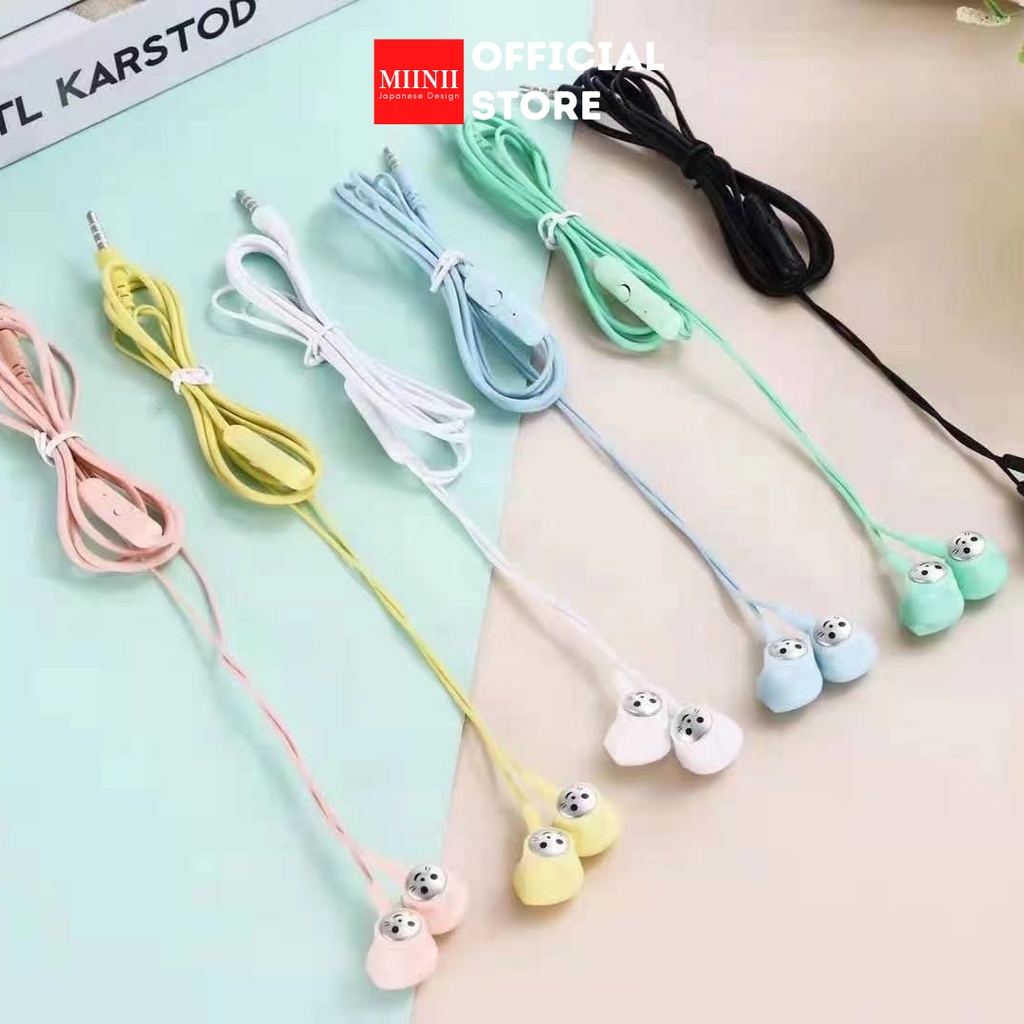 MIINII Headset/Handsfree Macaron U31 Motif Kucing Hifi Extra Bass Mate Colour NON PACK