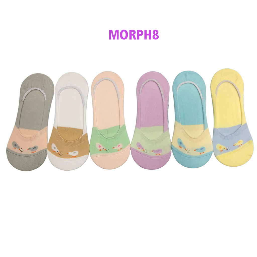 Kaos Kaki Pendek Wanita Invisible Korea Style Hidden 1Pasang (Bahan Katun)(Campur)-Random Morph8