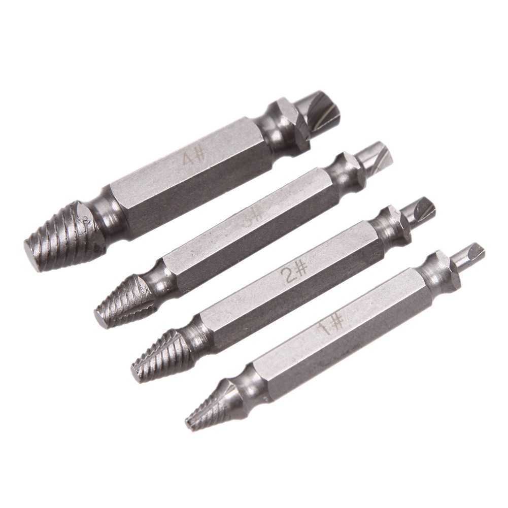 Set 4Pcs Mata Bor Drill Bit Pencabut Sekrup Rusak