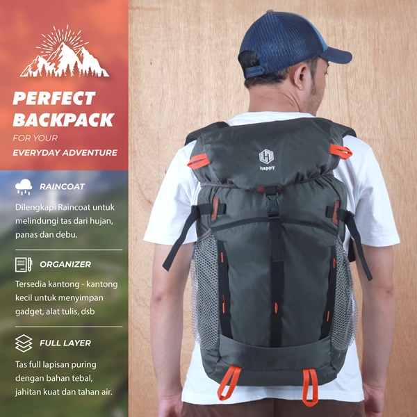 Tas Gunung Hiking Backpack Adventure Carrier 40L Semi Carrier - Tas Semi Keril Murah Original Kuat Ransel Traveling Backpacker BA403