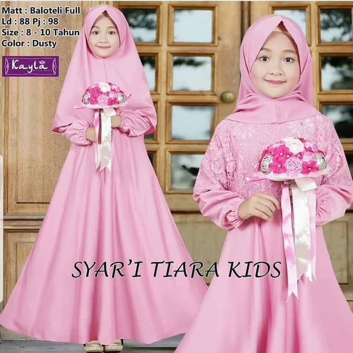 Promo GAMIS ANAK PEREMPUAN TIARA KIDS SYARI AQ001 BAJU MUSLIM ANAK BEST