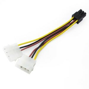 Cable power vga 6 pin to 4 pin molex splitter - Kabel power vga 6 pin to 4 pin molex cabang