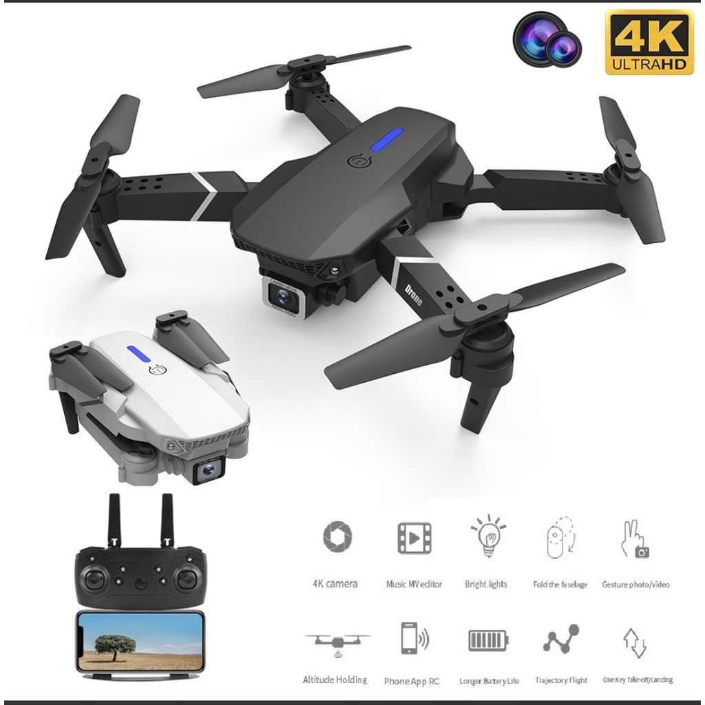Terbaru Drone E88 4K Camera Drone Kamera E88 Pro Dual Camera Mini Drone