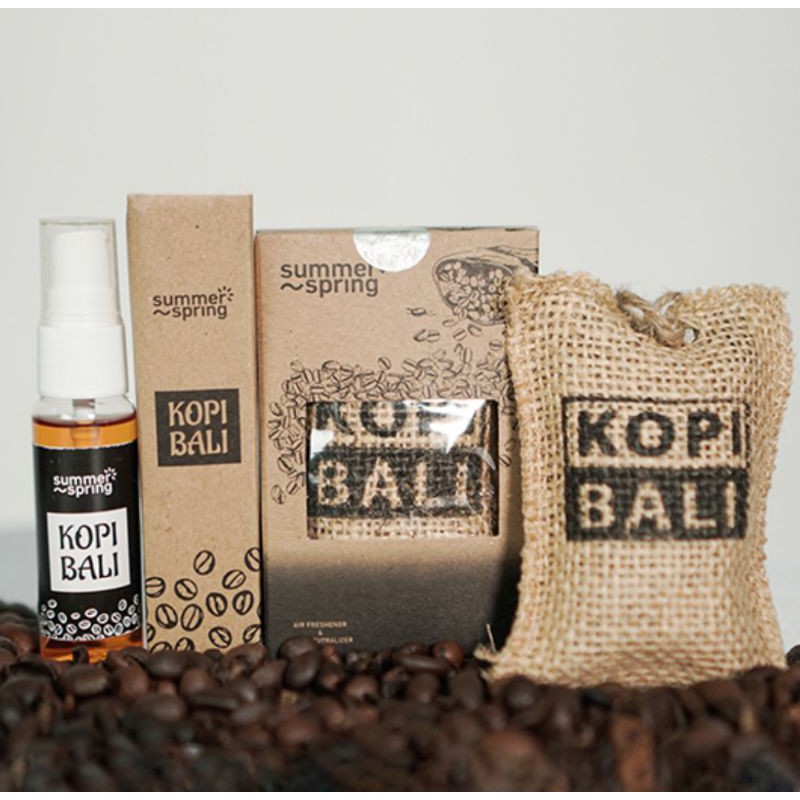 Pengharum Pewangi Parfum Ruangan Mobil Toilet Biji Kopi Bali Goni Kantong Gantung Spray Summerspring