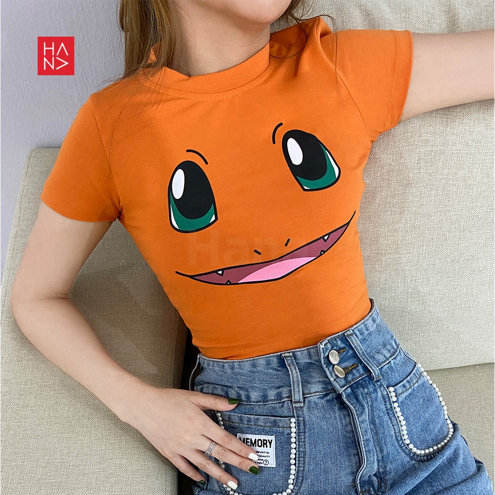 HanaFashion JKT - Pokemoon Crop Top Sexy Kaos Murah Wanita - CT108