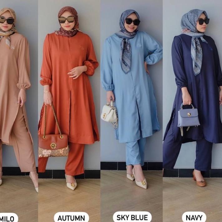 Stok terbatas.. DYN - Basic Jesica Set Part 2 - One Set Tunik & Celana - Busui Friendly