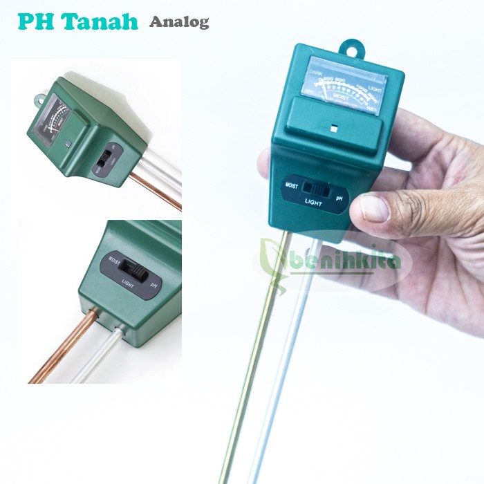 PH Meter Analaog Alat Pengukur Kelembapan dan Temperature Tanah