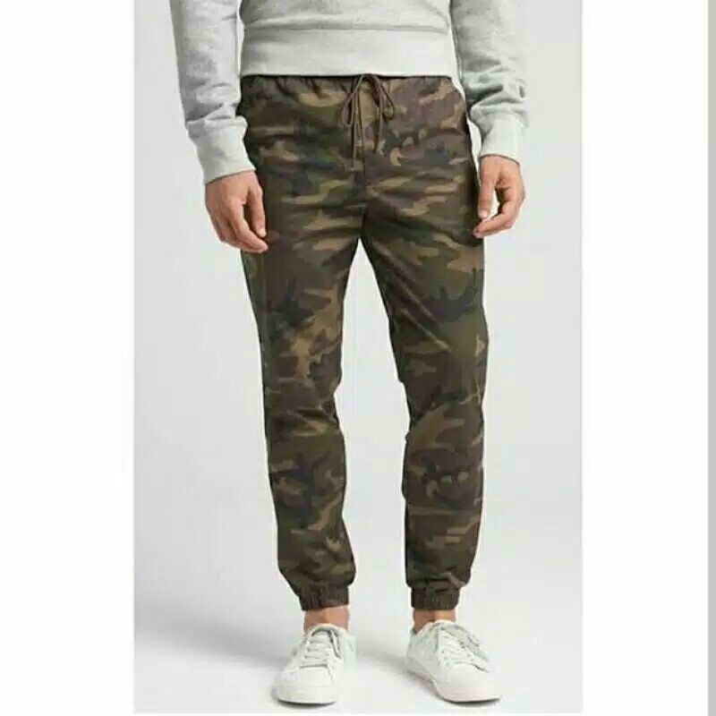 Celana Jogger Pria GAP Slim Canvas Original Branded