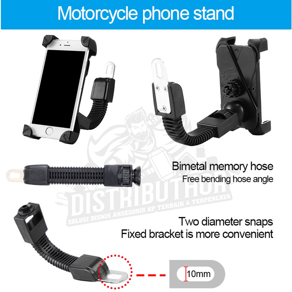 Phone stand holder motor penyangga hp penahan dudukan handphone SPION di motor anti slip aman bracket phone NBX06