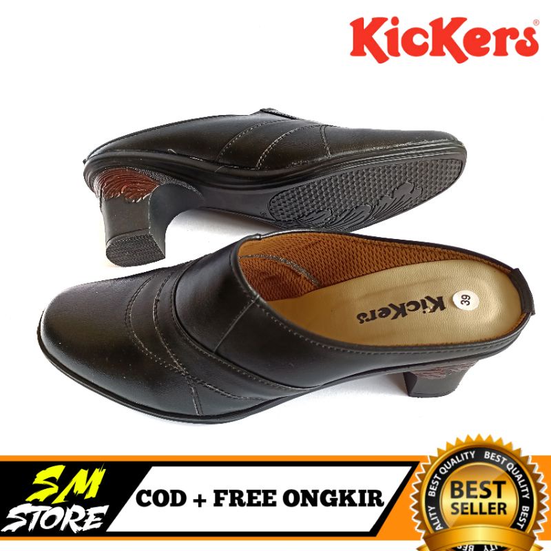 SANDAL WANITA HEELS SLOP KULIT/SANDAL HEELS CASUAL/BUSTONG WANITA KULIT