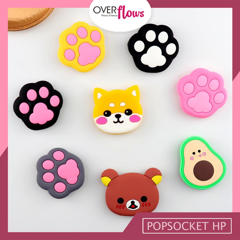 OVERFLOWS.ID ~| PART 2 |~ Popsocket Karakter Griptok HP 3D Murah Ekonomis Pop Socket Lucu Import