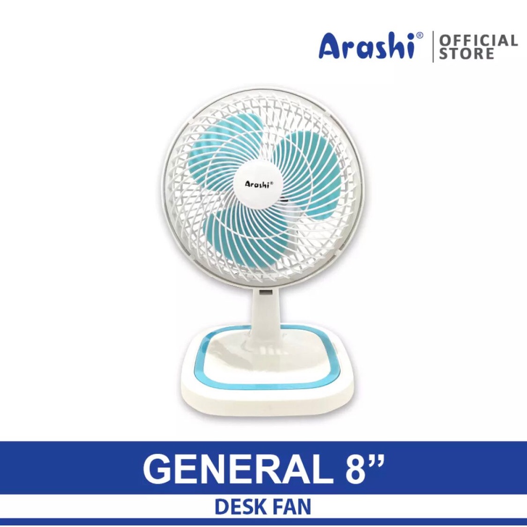 KIPAS ANGIN MEJA GENERAL 8 INCH ARASHI DESK FAN