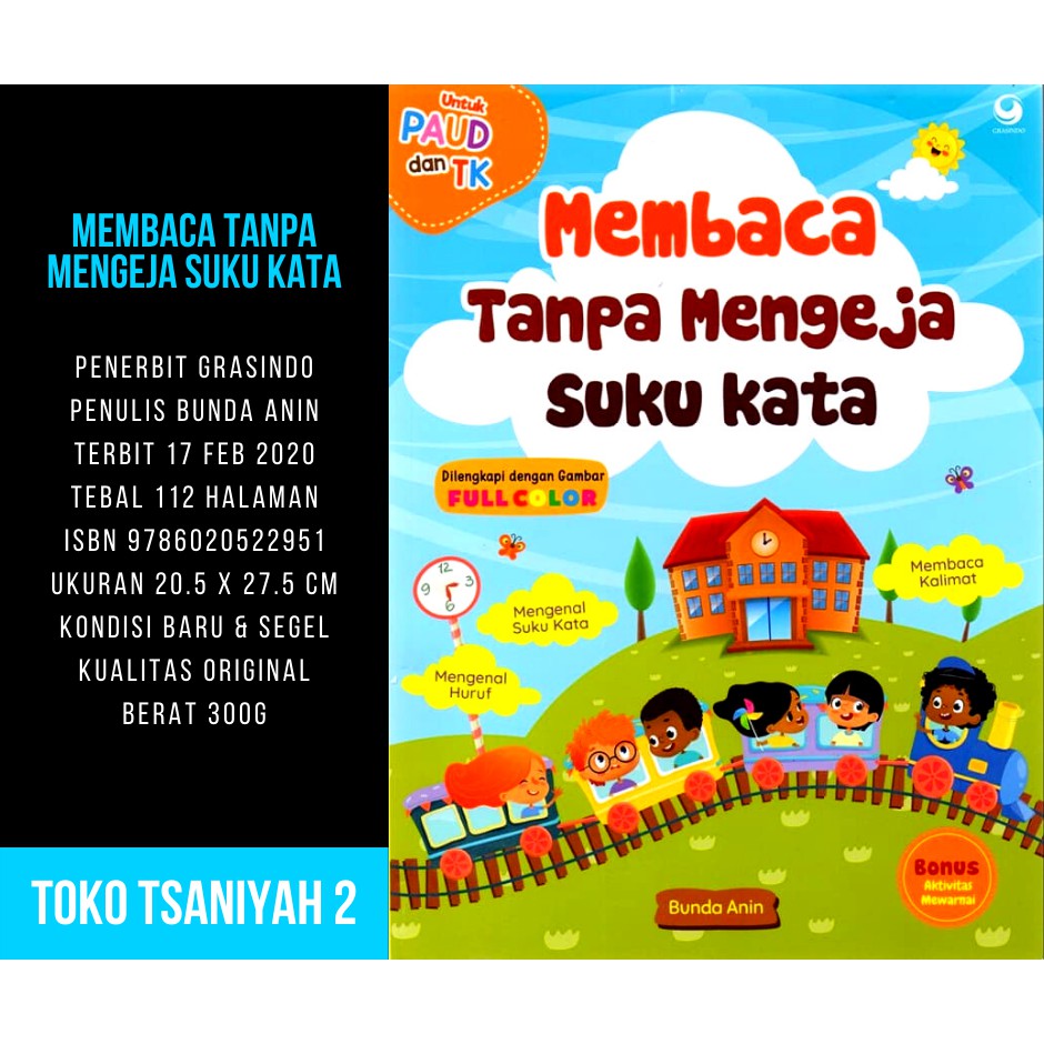 Buku Membaca Tanpa Mengeja Suku Kata Bunda Anin Buku Baca Buku