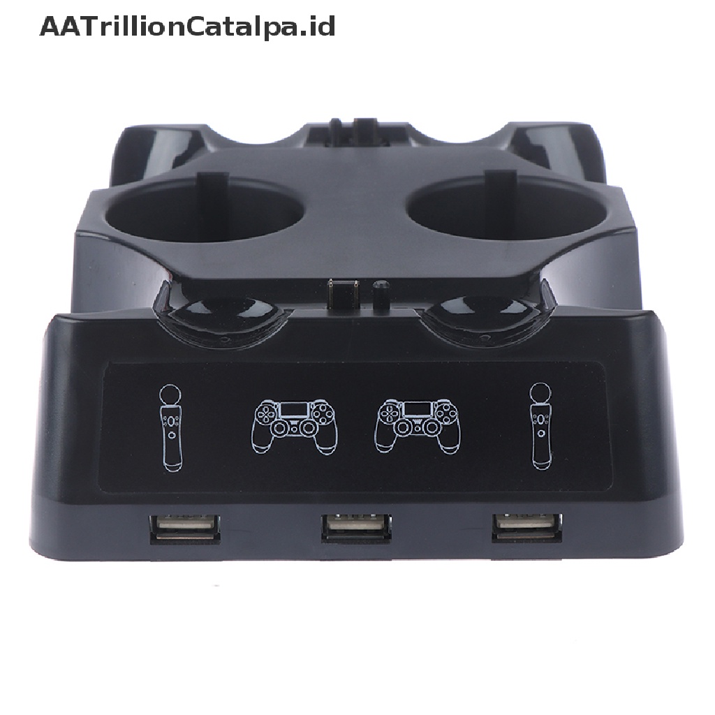 (AATrillionCatalpa) 4 in 1 Charging Stand Controller Untuk Playstation PS4 PSVR VR Move Quad Charger