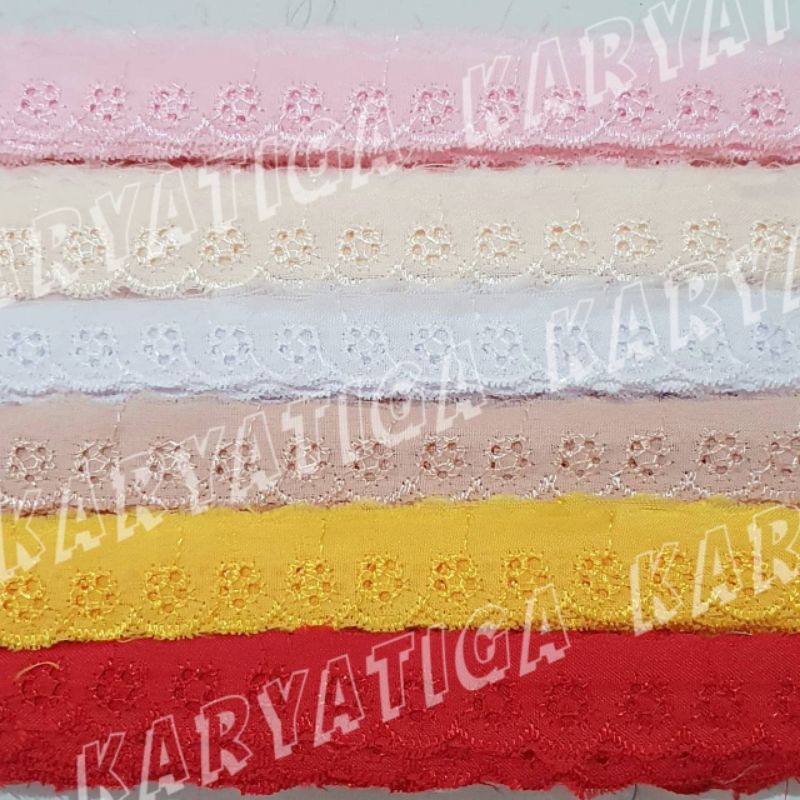 Renda Katun Lubang 5 - Lebar 2 cm Panjang 15 Yard