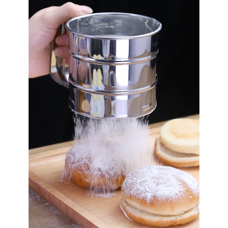 HOVELSHOP Cangkir Ayakan Tepung Gula Halus Stainless Steel Flour Sifter Dispenser