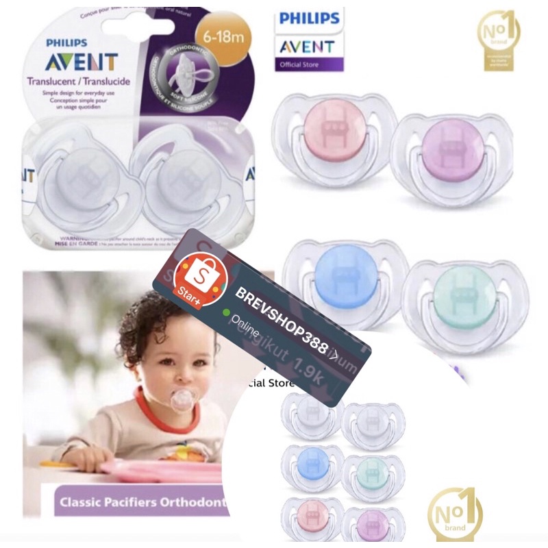 (Lengkap DENGAN TUTUP EMPENG) isi 2 Empeng Avent Newborn Avent Soother 6m Orthodontic soother Newborn Empeng 6 bulan 18m/ empeng 6-18 bulan