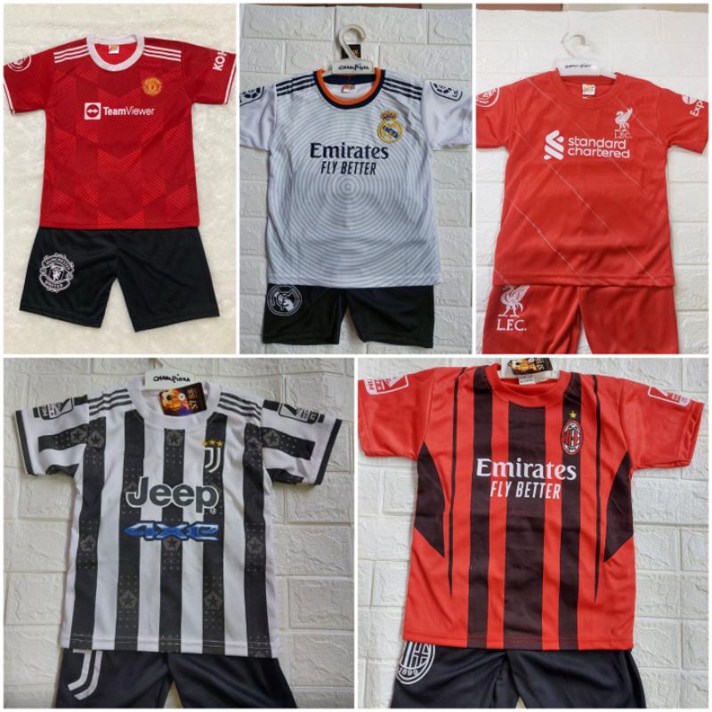 SETELAN BOLA ANAK USIA 1-8 THN BEST SELLER/BAJU BOLA ANAK/SERAGAM BOLA MURAH/BISA COD BAYAR DIRUMAH