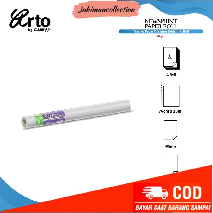 

✨ BISA COD ✨ ARTO Tracing Paper Roll - 60gsm 30'X10M