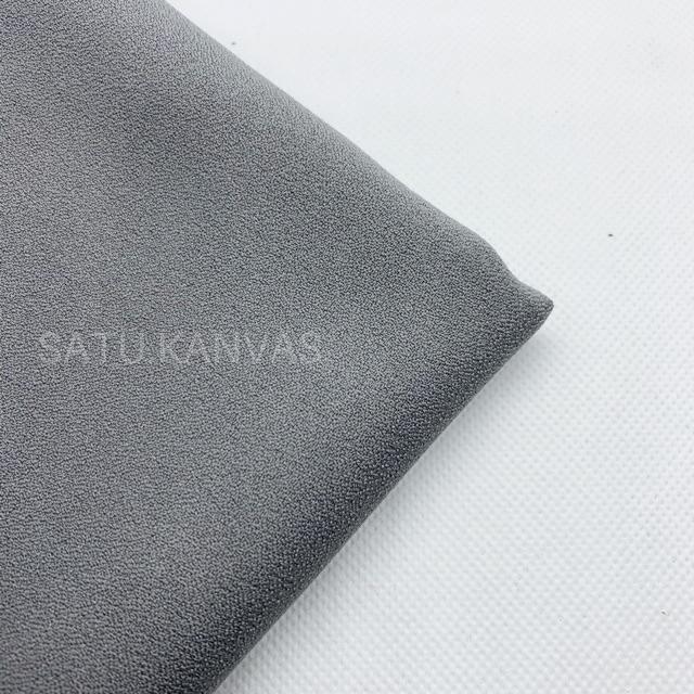 Kain MOSSCREPE / MOSCHINO murah ( 20 warna ) SERI 1-Abu sedeng