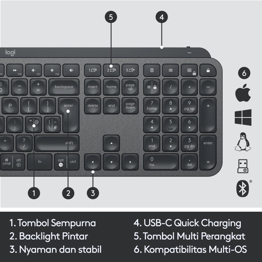 Logitech MX Keys Advanced Wireless illuminated Keyboard