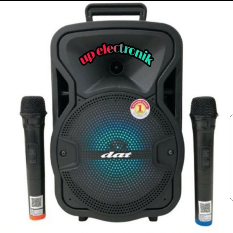 Speaker Portable Dat-DT820QD 2 Mic Wireless Bluetooth usb sd