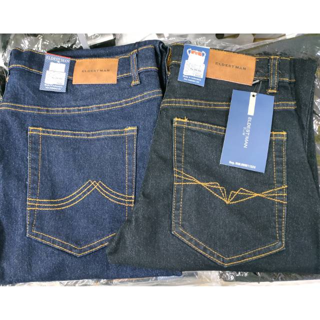 Celana Panjang Jeans Slim Fit Pria Eldest Size Standard 28-32, Jumbo 33-38