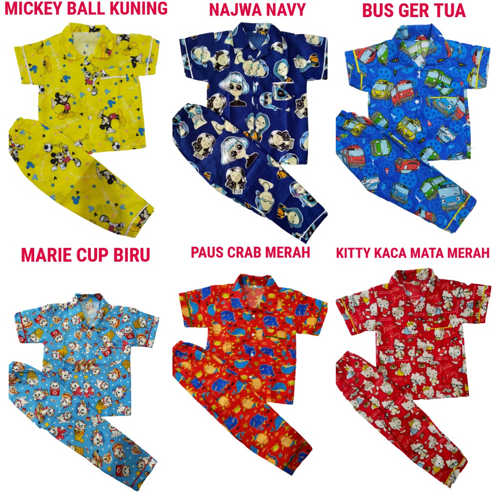 PIYAMA ANAK JUNIOR 6-12 TAHUN BEBAS PILIH MOTIF TERMURAH KODE 810.C