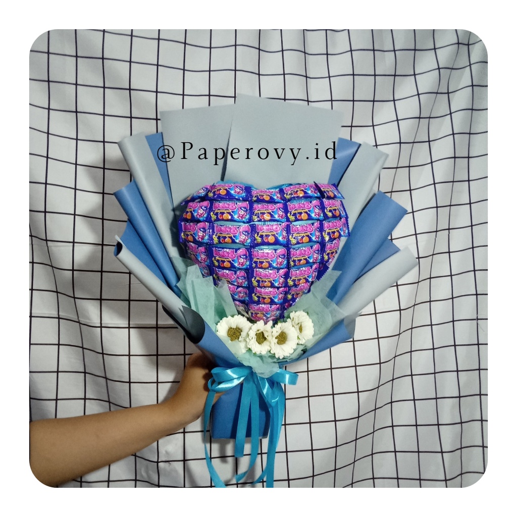 (Paperovy.id)  SNACK BOUQET CANDY MEDIUM Buket bunga medium wisuda buket murah buket cantik buket ha