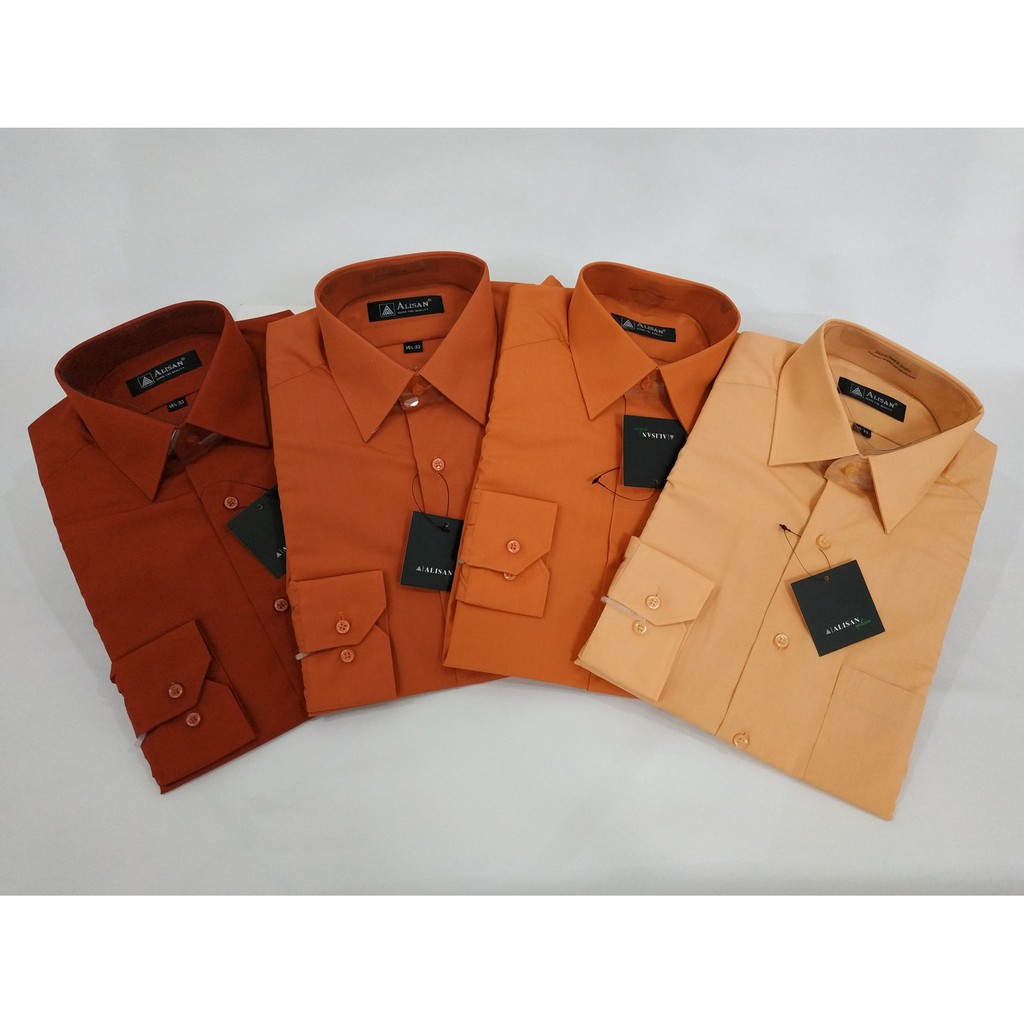 Kemeja ALISAN Polos Lengan Panjang Regular Fit ( ORANGE