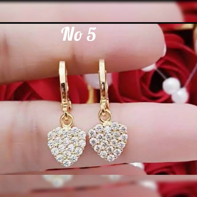 Anting Panjang  italy bulet mata zircon [AX-3]