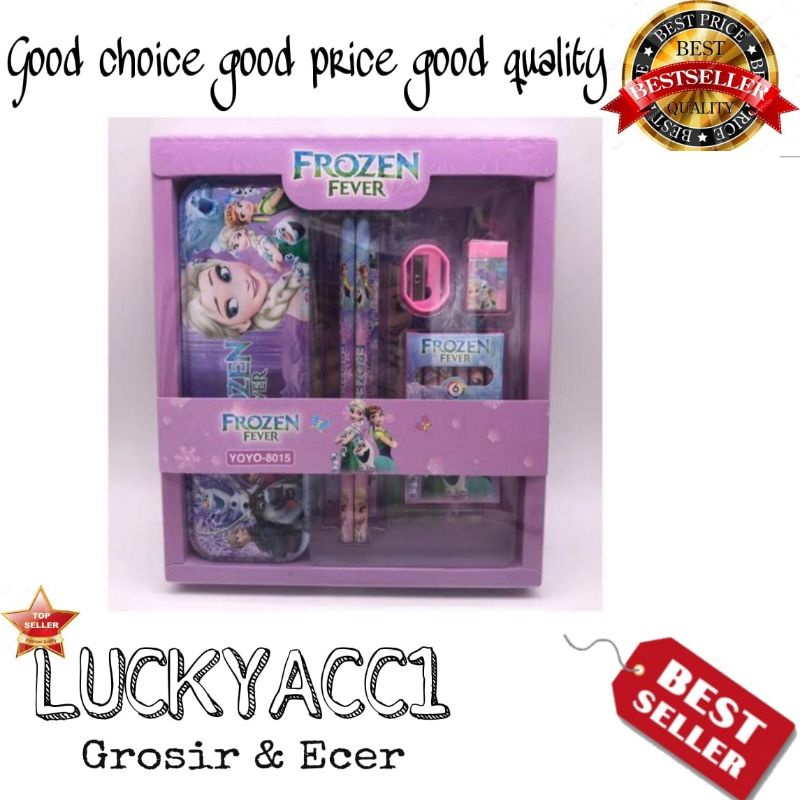 

LC -Kotak pensil set stationery pensil 8015 satu set paket alat tulis sekolah karakter 6 collors perlengkapan sekolah