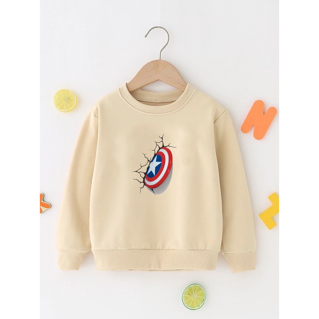 Sweater Anak Laki Laki Perempuan / Sweeter CAPTAIN AMERIKA Usia 2 3 4 5 6 7 8 9 10 11 12 Tahun / Jaket Anak Cewek Cowok / Switer Distro Bisa Cod / Suiter Anak Terbaru / hoodie Anak / Hodie Anak