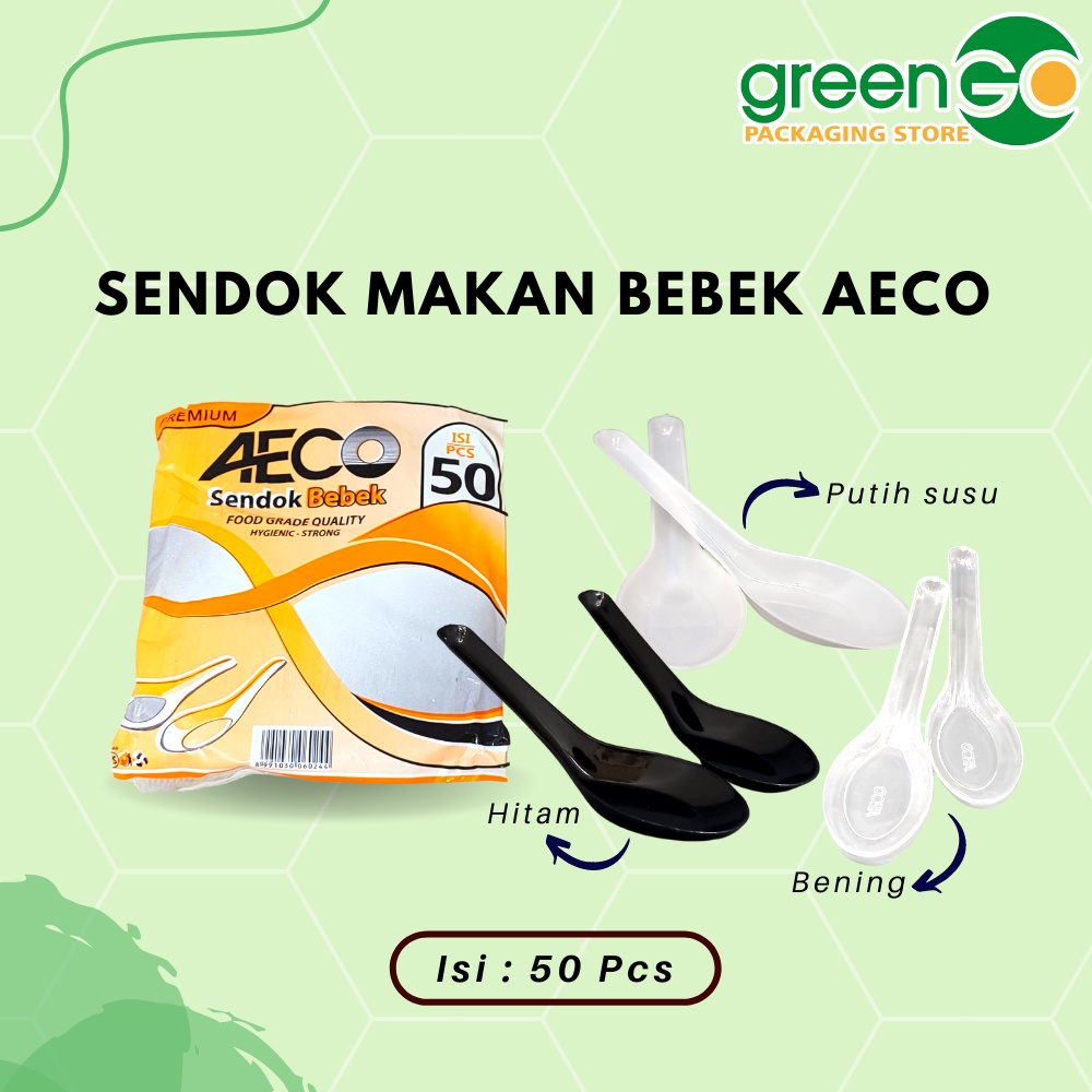SENDOK BEBEK PLASTIK WARNA BENING PUTIH SUSU HITAM AECO 50 PCS PREMIUM QUALITY SENDOK BUBUR SENDOK M