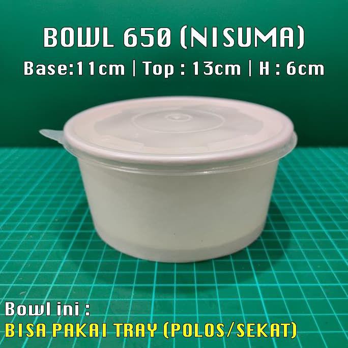 Paper Bowl 650 ML (Nisuma) Isi 50pcs