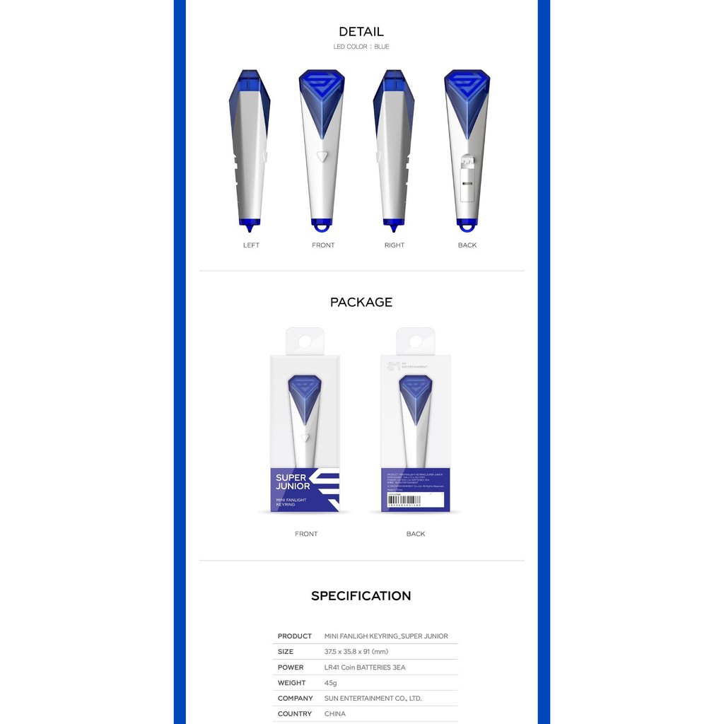[PRE-LOVED] SM MINI SUPER JUNIOR LIGHTSTICK KEYRING