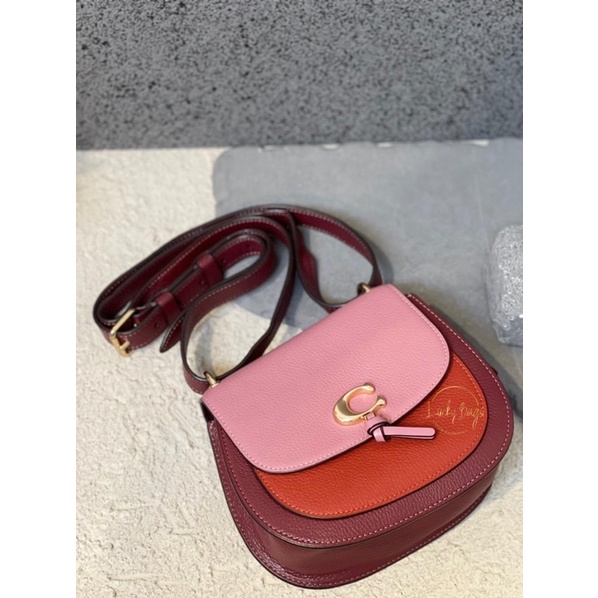 coach colorblock remi saddle rose multi (authentic / original)