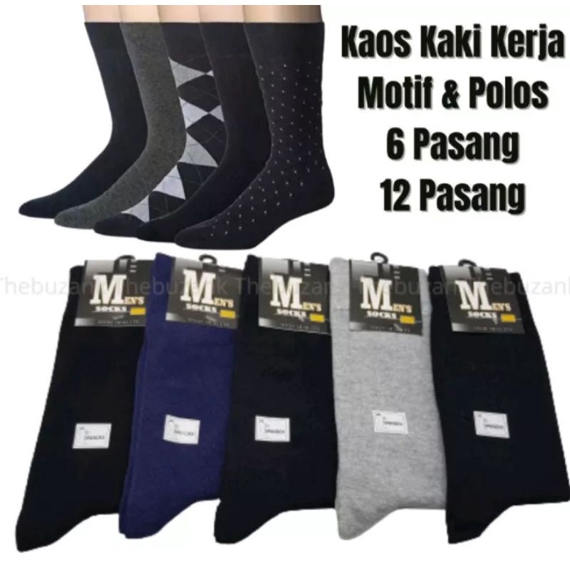 ( 6 &amp; 12PASANG) Murah!!! KAOS KAKI PRIA DEWASA