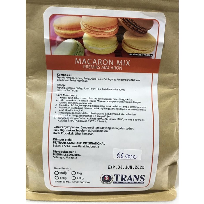 

Pastry | Premix Macaron Trans 500 Gram Kualitas Terbaik