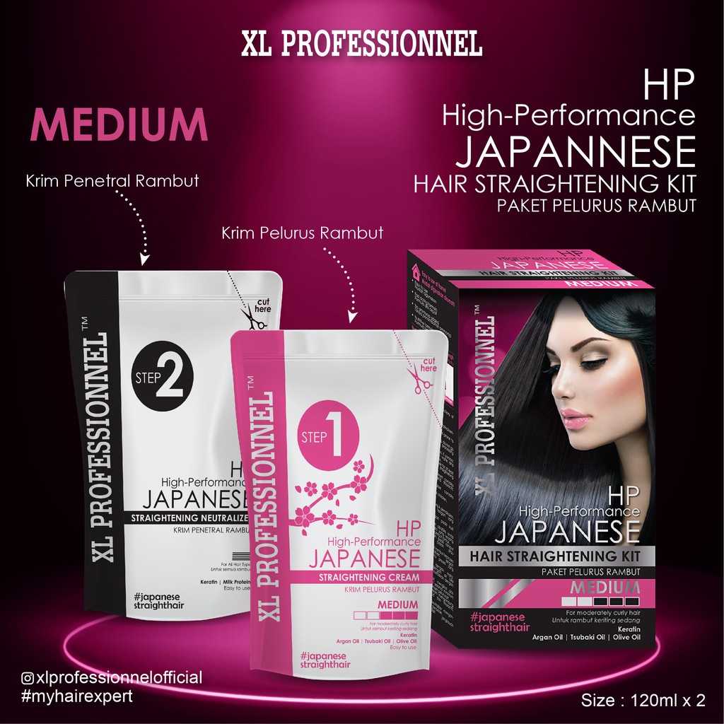 Xl Professionnel Japanese Hair Straightening Kit {Medium/Strong}