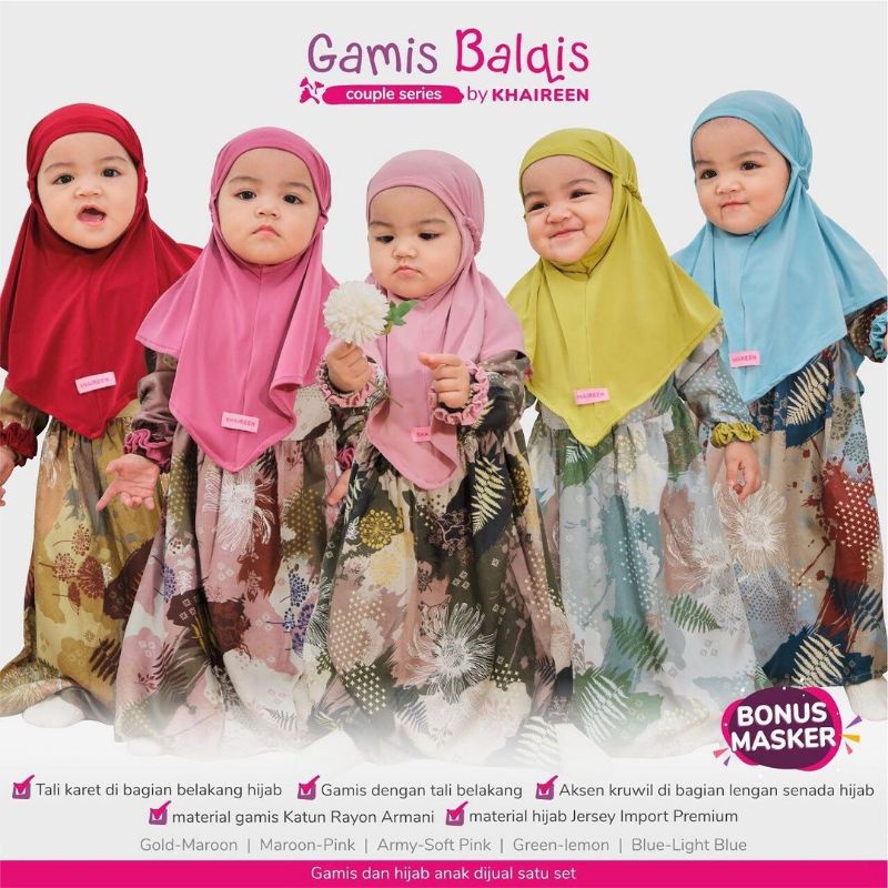 Gamis anak Berkualitas, Gamis anak branded, Gamis Balqis By Khaireen Ori