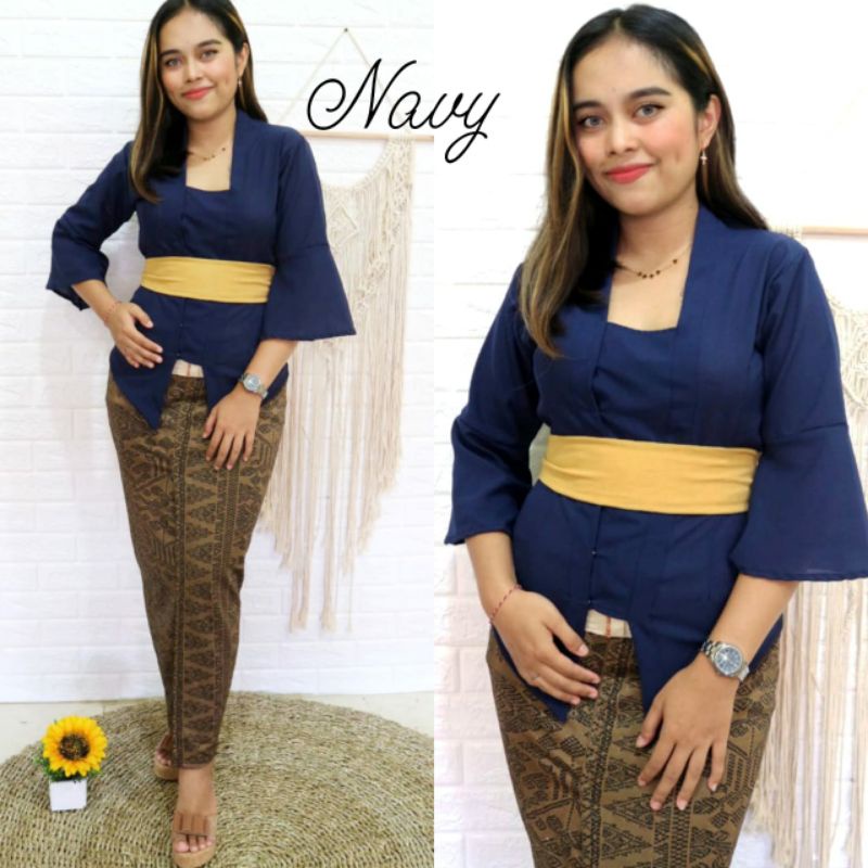 Kebaya polos Diamond cref bet lengan terompet / kebaya moscref bali