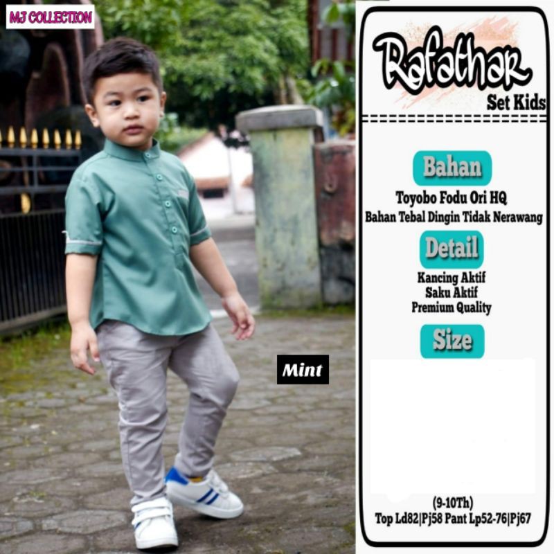 Baju Koko Setelan Anak Laki-laki 7 sampai 10 tahun | Baju Muslim Anak Cowok | Rafathar Set Kids