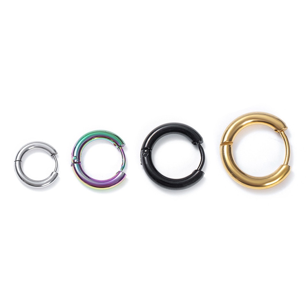 1pc Anting Hoop Titanium steel Diameter 2.5MM Hypoallergenic Gaya Punk Untuk Pria / Wanita