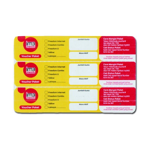 VOUCHER INDOSAT KOSONG BAHAN INJECT 1 BOX ISI 50 SN