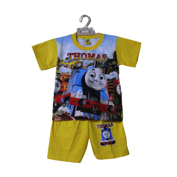 Setelan baju celana harian anak laki laki/setelan Thomas full print