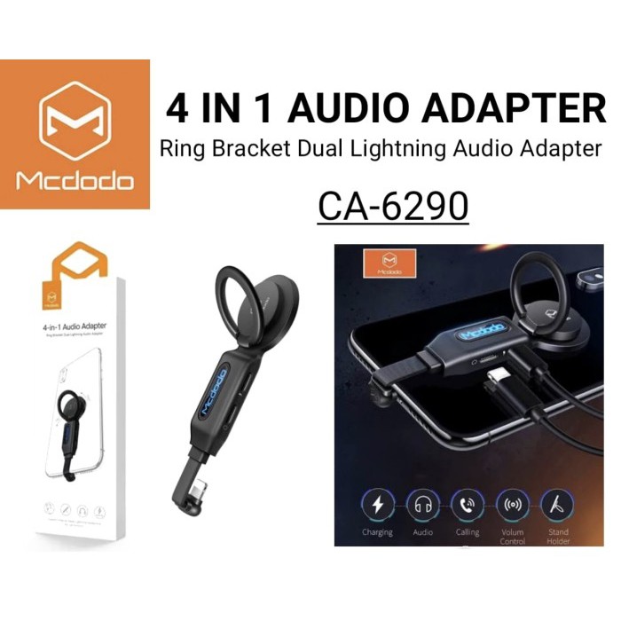 MCdodo Converter Audio iP Lightning Audio 4in1 Support Call Charge Original